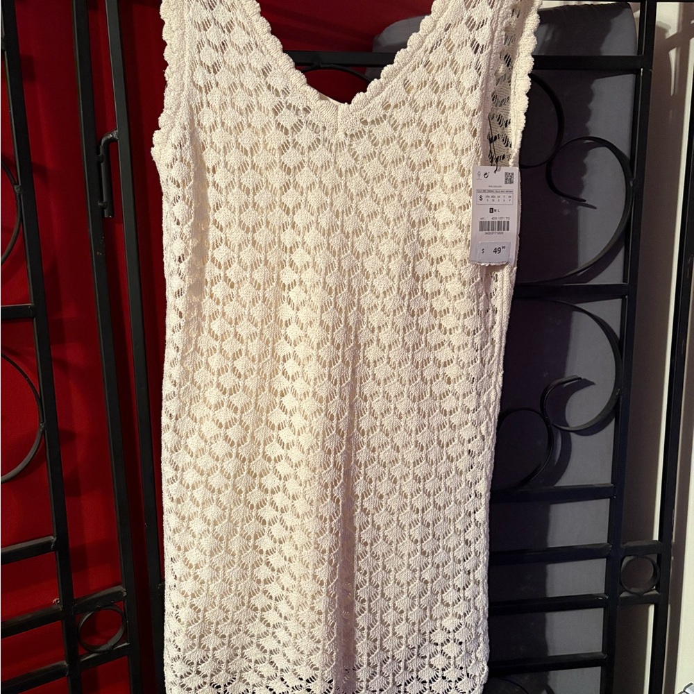 Zara Cream Knit Sleeveless Dress